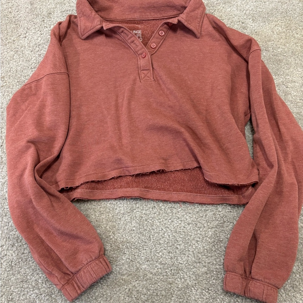 SO Women's Rust Crop Polo Top